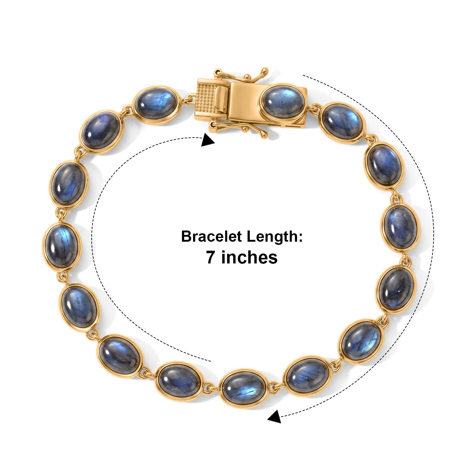 EverTrue - Labradorite Cluster Bracelet (Size - 7.5) with GB Lock Box in Yellow Gold Tone 22.14 Ct. V32513875 5