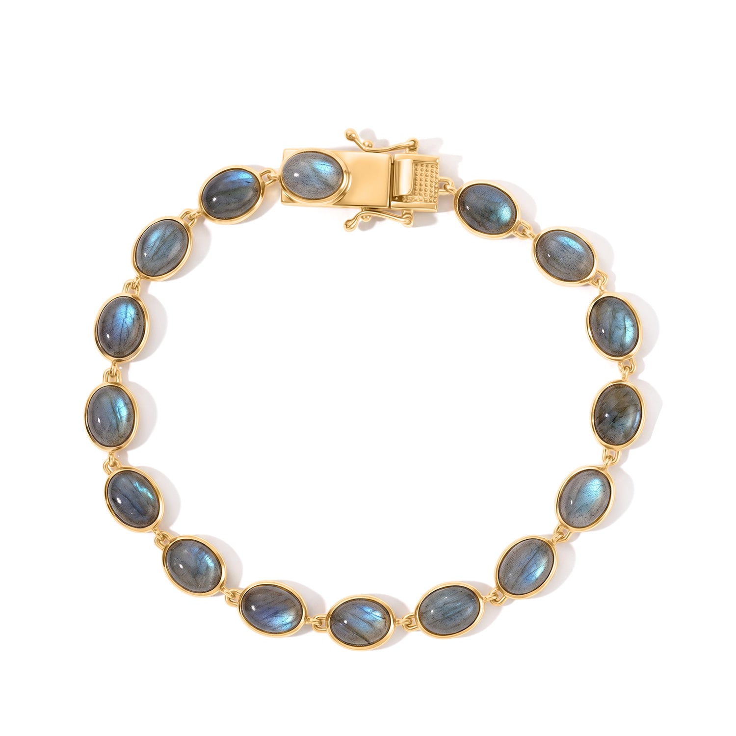 EverTrue - Labradorite Cluster Bracelet (Size - 8) with GB Lock Box in Yellow Gold Tone 22.50 Ct. V32513868 0