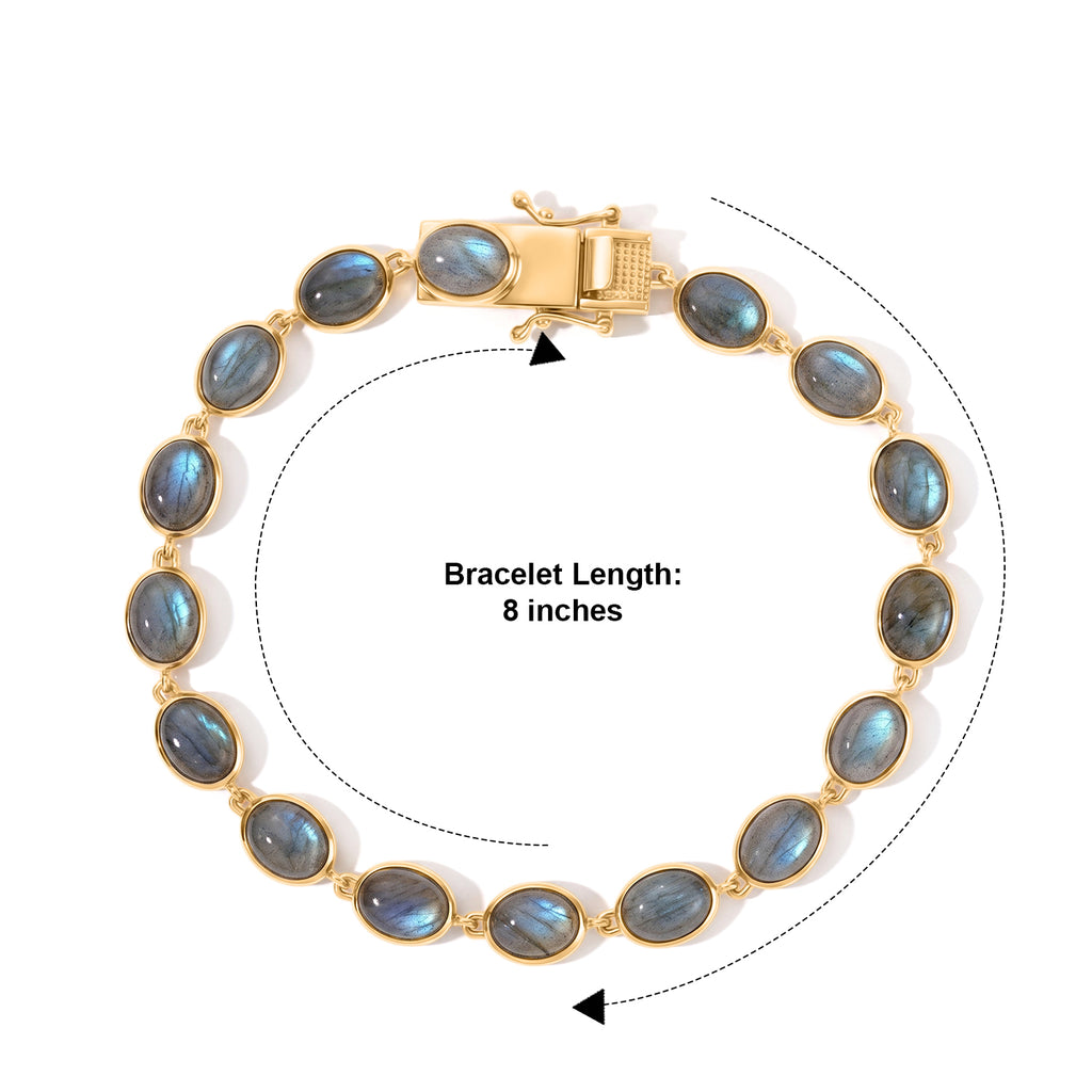 EverTrue - Labradorite Cluster Bracelet (Size - 8) with GB Lock Box in Yellow Gold Tone 22.50 Ct._8672958_4