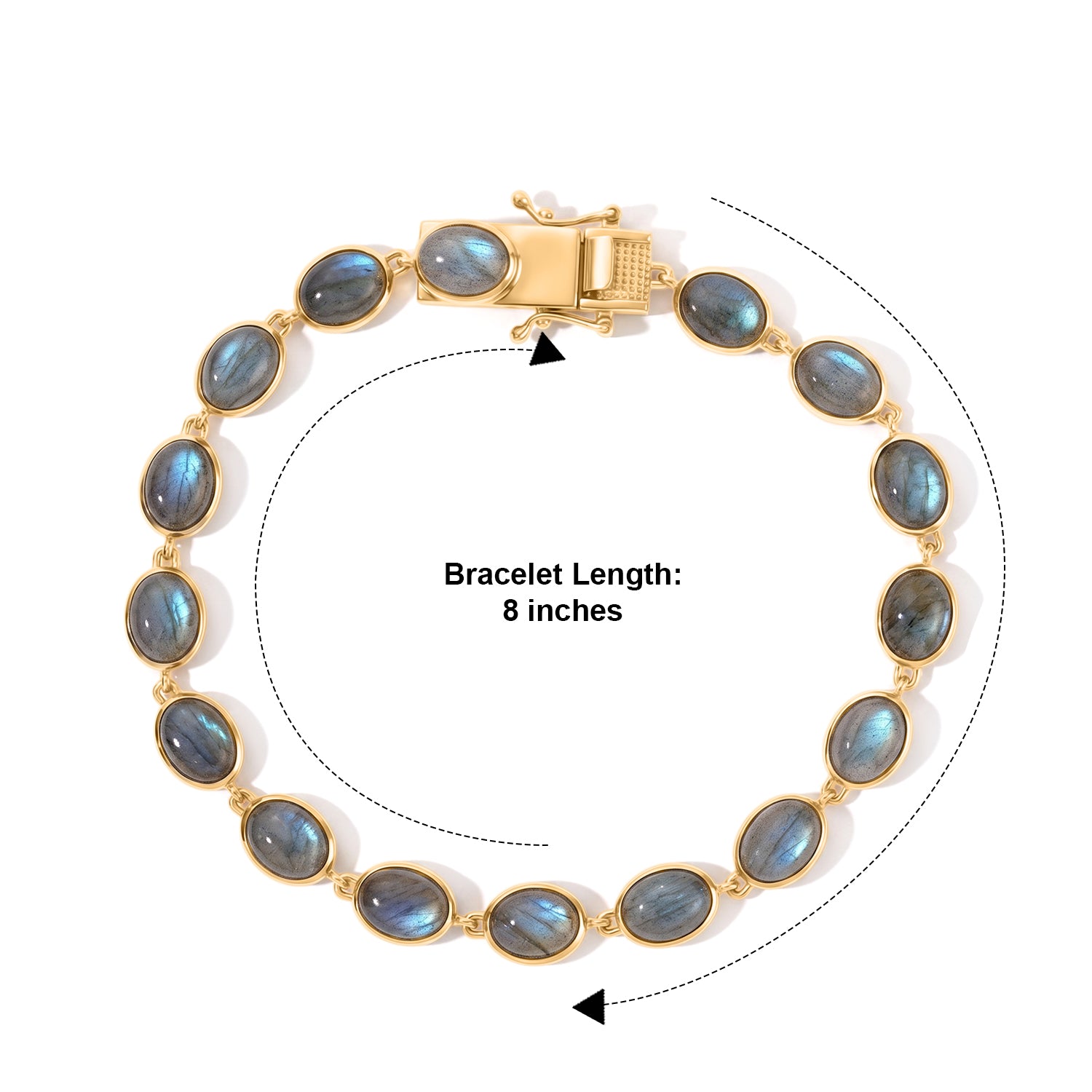 EverTrue - Labradorite Cluster Bracelet (Size - 8) with GB Lock Box in Yellow Gold Tone 22.50 Ct. V32513868 5