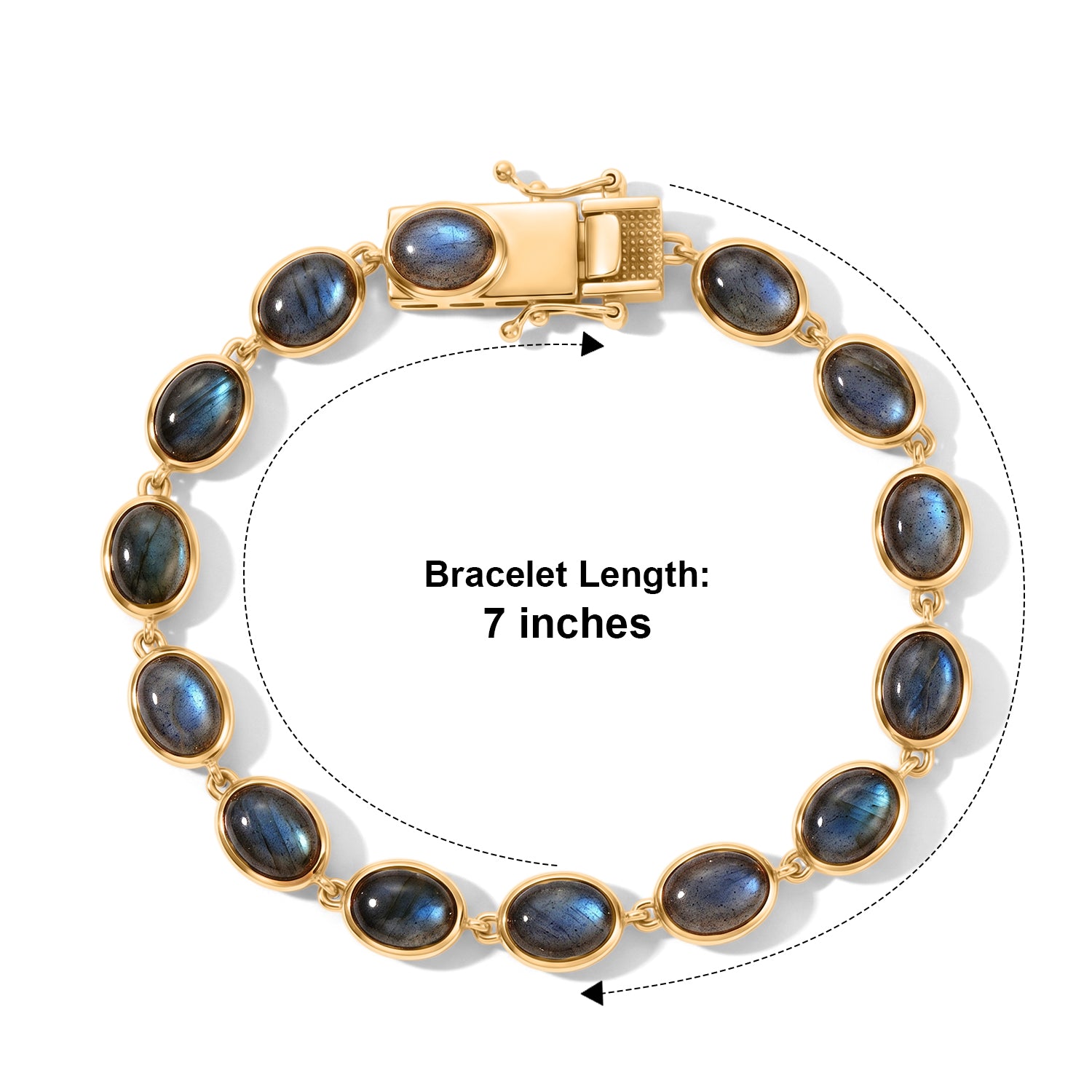 EverTrue - Labradorite Cluster Bracelet (Size - 7) with GB Lock Box in Yellow Gold Tone 23.54 Ct. 8672964 4