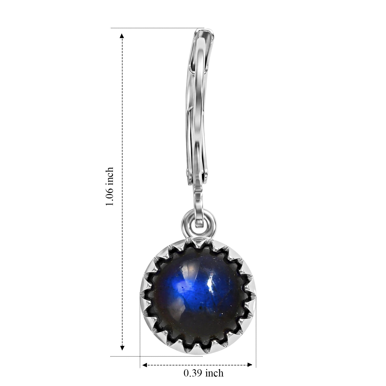 EverTrue - Labradorite Solitaire Lever Back Earring 4.60 Ct. 8672965 4