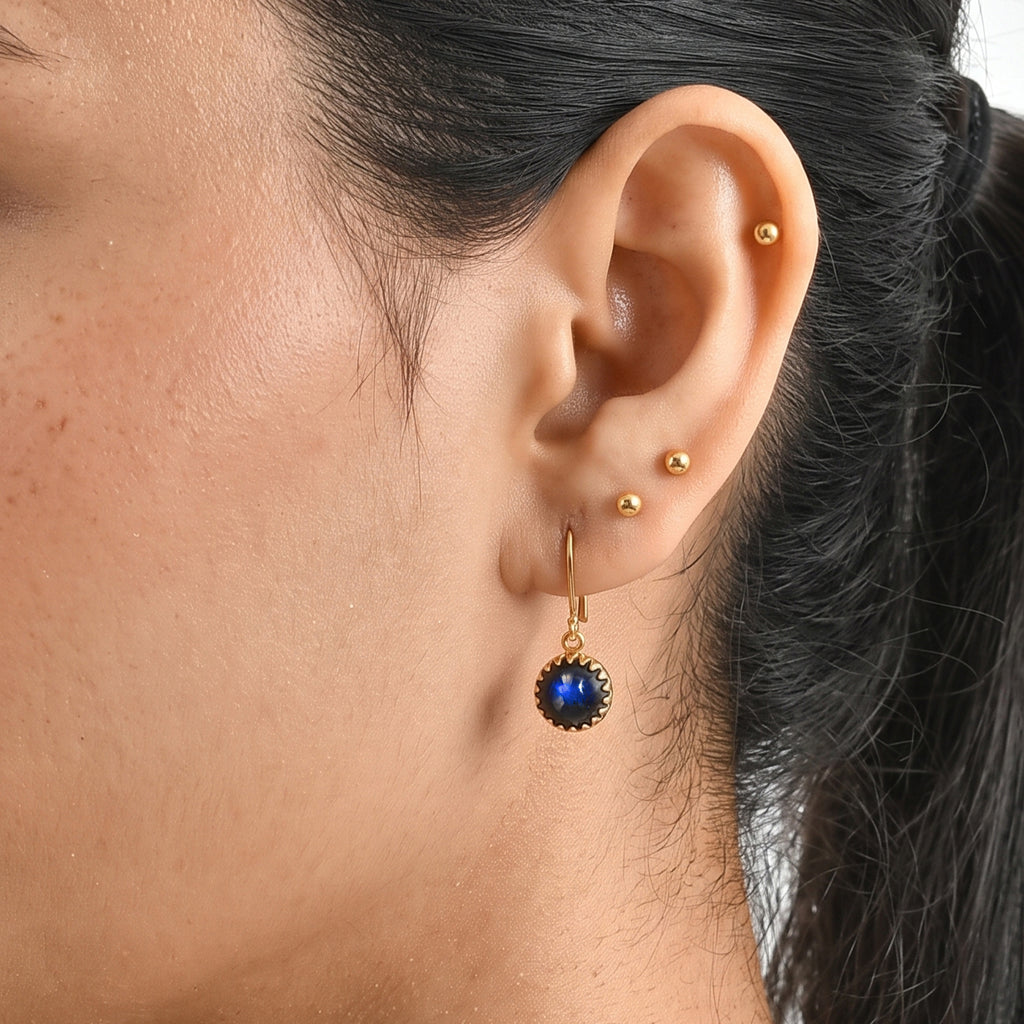 EverTrue - Labradorite Solitaire Lever Back Earring in Yellow Gold Tone 4.60 Ct._8672966_2
