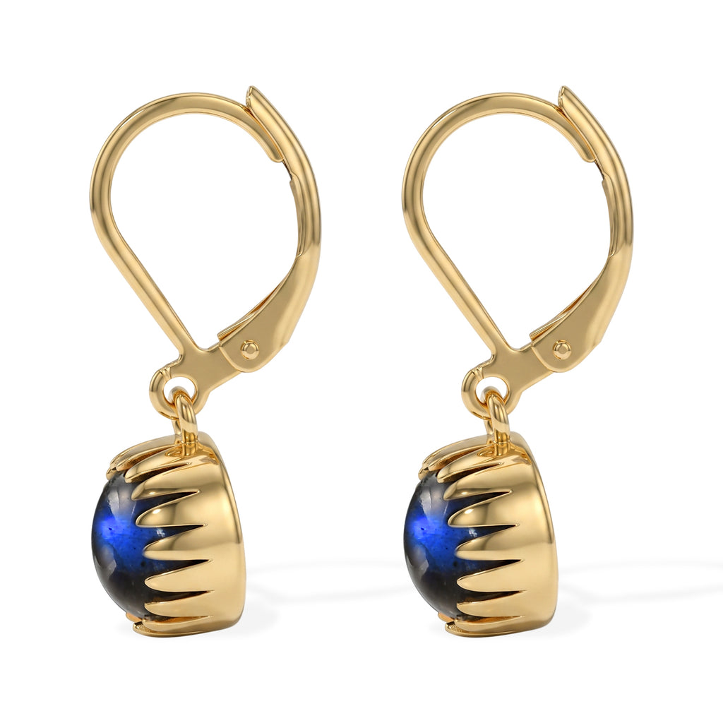 EverTrue - Labradorite Solitaire Lever Back Earring in Yellow Gold Tone 4.60 Ct._8672966_3