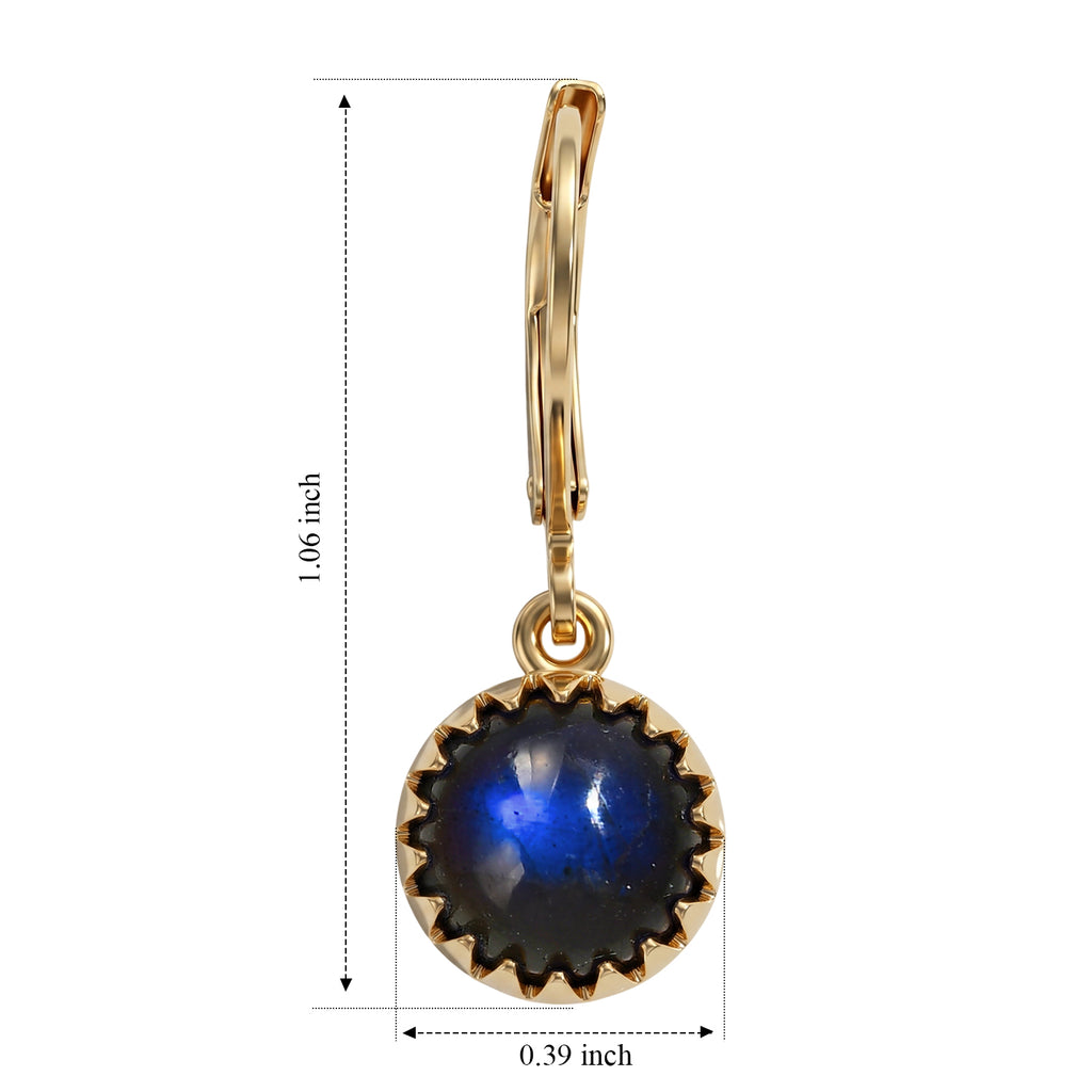 EverTrue - Labradorite Solitaire Lever Back Earring in Yellow Gold Tone 4.60 Ct._8672966_4