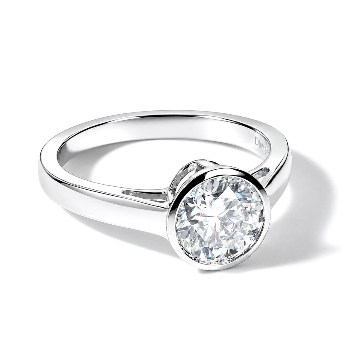 D'Joy - Moissanite Solitaire Ring in Rhodium Overlay Sterling Silver  2.10 Ct. 8673032 0