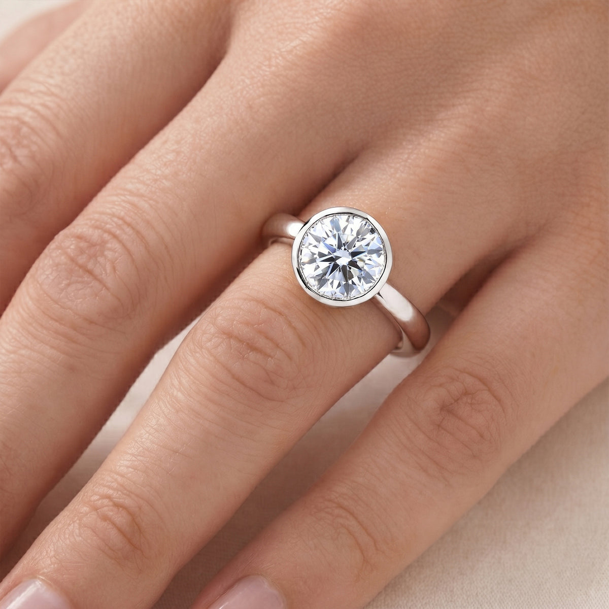 D'Joy - Moissanite Solitaire Ring in Rhodium Overlay Sterling Silver  2.10 Ct. 8673032 2