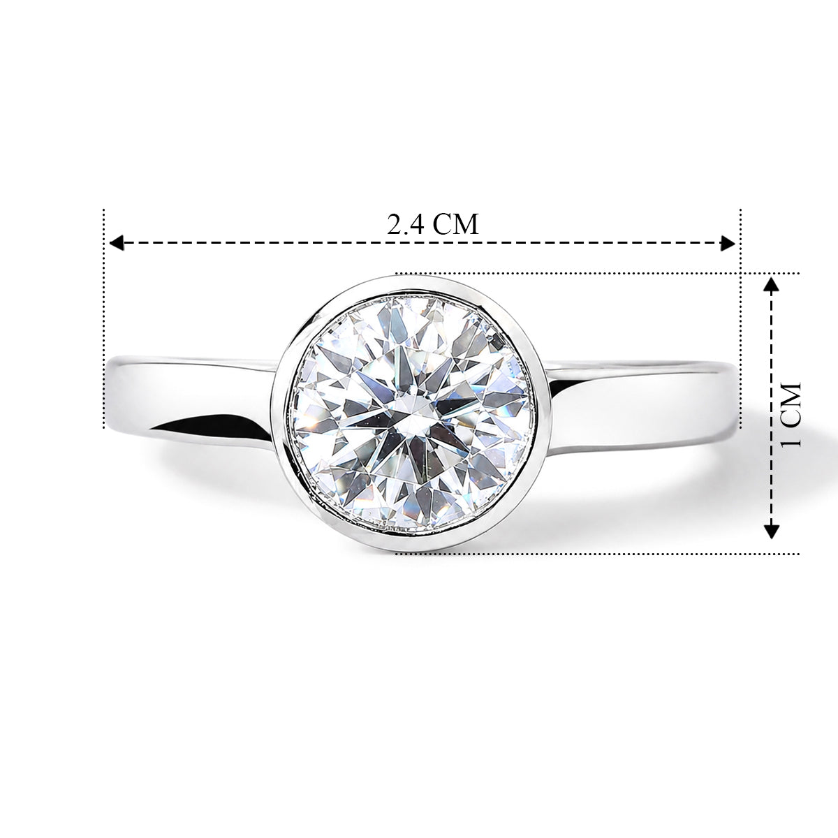 D'Joy - Moissanite Solitaire Ring in Rhodium Overlay Sterling Silver  2.10 Ct. 8673032 3
