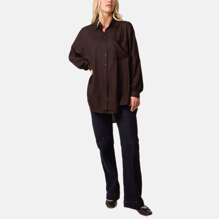 QED London Overiszed Shirt (Size - S/M, 8-12) - Black 8673093 2