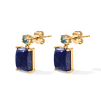 EverTrue - Lapis Lazuli & Blue Apatite Stud Push Post Earring in Yellow Gold Tone 8.90 Ct._8673363_3