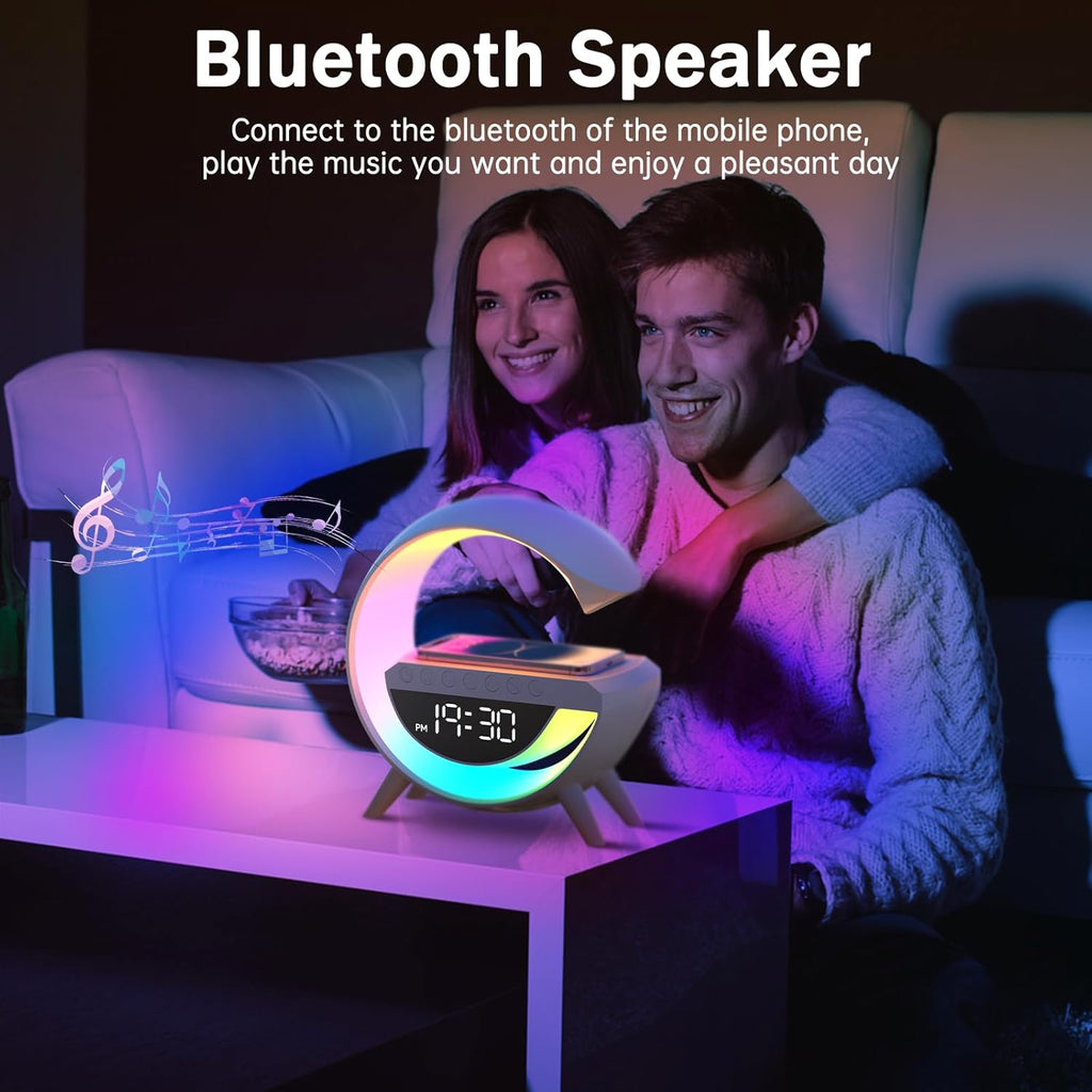 G- Shape Lamp with Wireless Phone Charging and Bluetooth Speaker - White_8675165_1