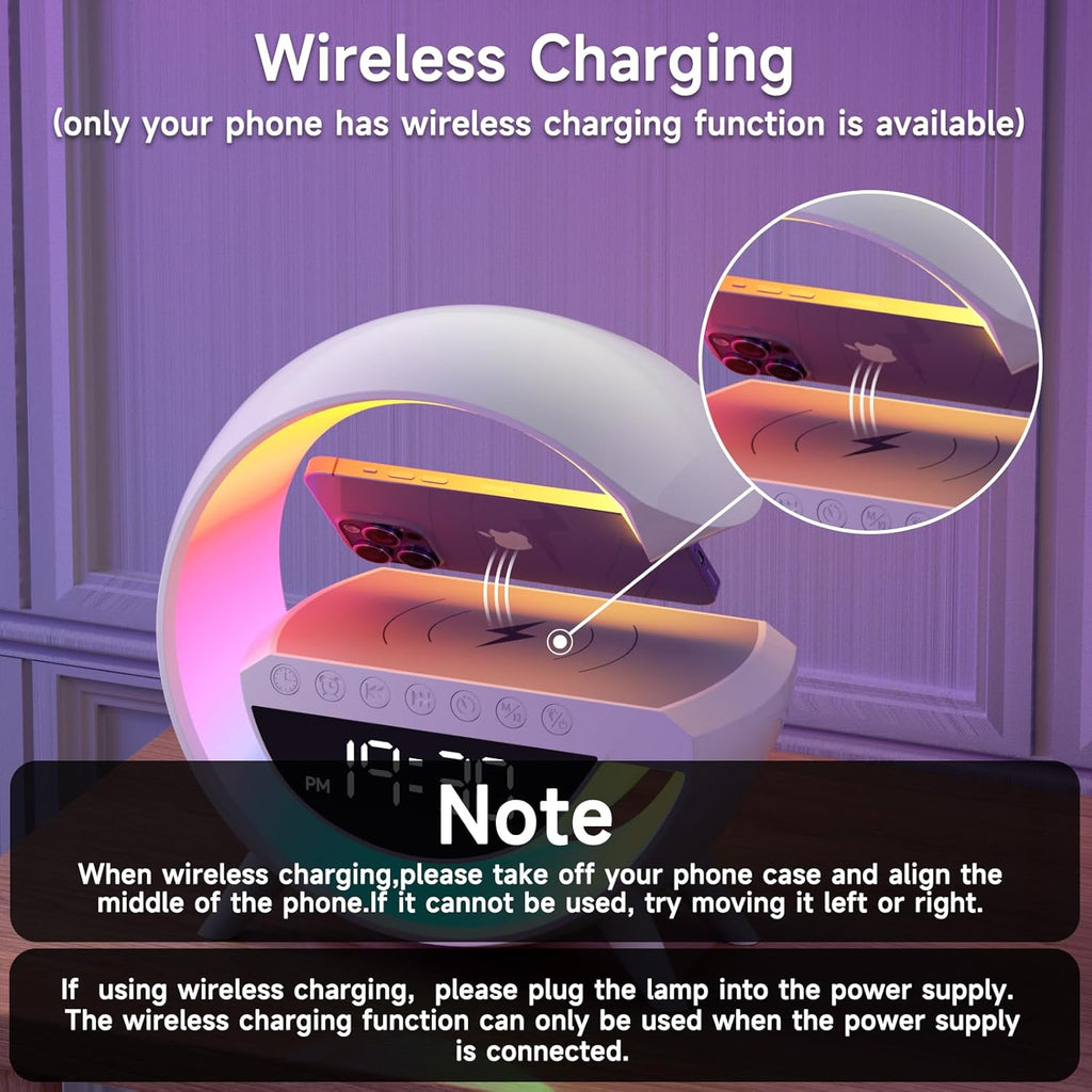 G- Shape Lamp with Wireless Phone Charging and Bluetooth Speaker - White_8675165_5