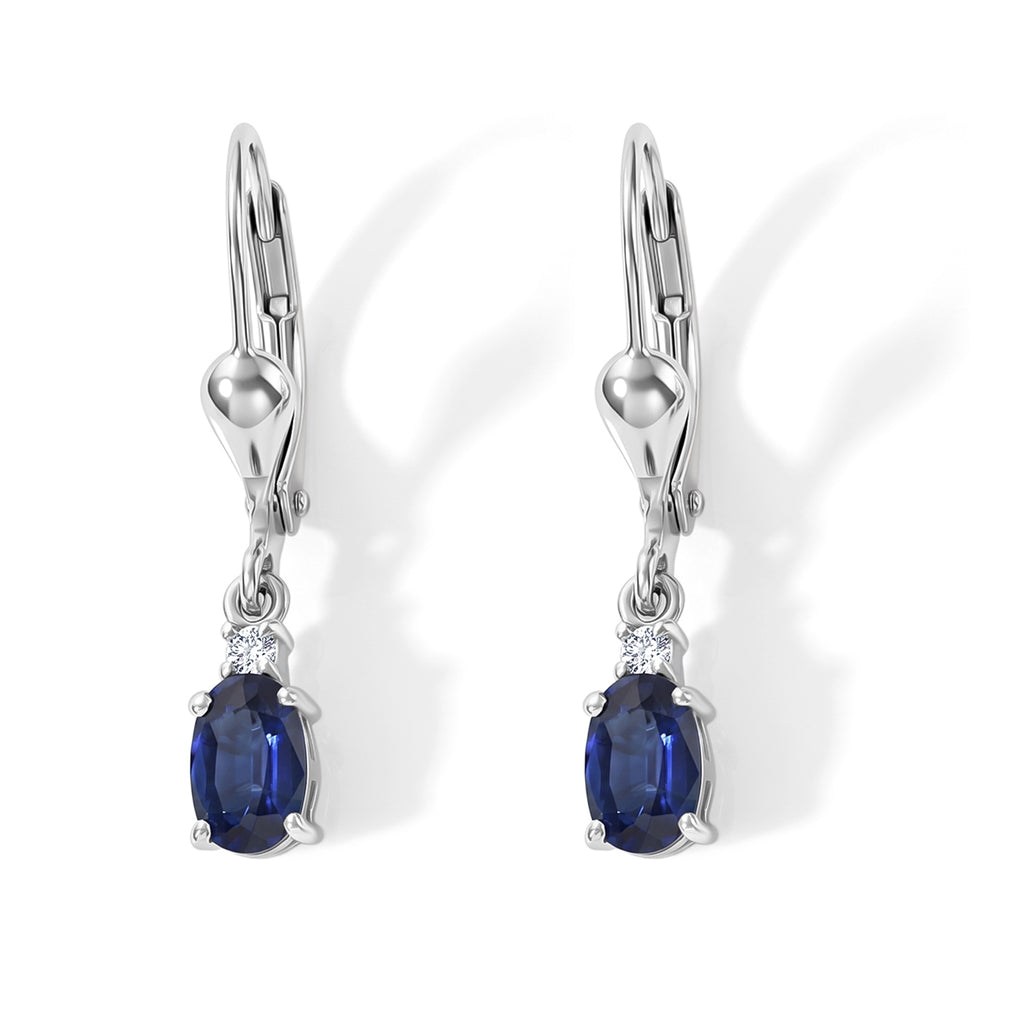 D'Joy - Kyanite & White Zircon Drop Earring with Lever Back in Platinum Overlay Sterling Silver 1.36 Ct._8675240