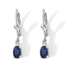 D'Joy - Kyanite & White Zircon Drop Earring with Lever Back in Platinum Overlay Sterling Silver 1.36 Ct._8675240