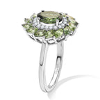 D'Joy Natural Green Apatite, White Zircon Main Stone With Side Stone Ring in Rhodium OverlaySterling Silver  2.652  Ct._8675281_3