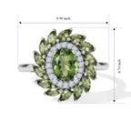 D'Joy Natural Green Apatite, White Zircon Main Stone With Side Stone Ring in Rhodium OverlaySterling Silver  2.652  Ct._8675281_5