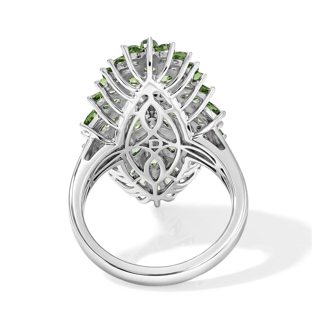 D'Joy Natural Green Apatite Fancy Ring in Rhodium OverlaySterling Silver, Silver Wt.6 Gms  5.222  Ct._8675375_3