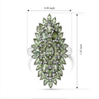 D'Joy Natural Green Apatite Fancy Ring in Rhodium OverlaySterling Silver, Silver Wt.6 Gms  5.222  Ct._8675375_4