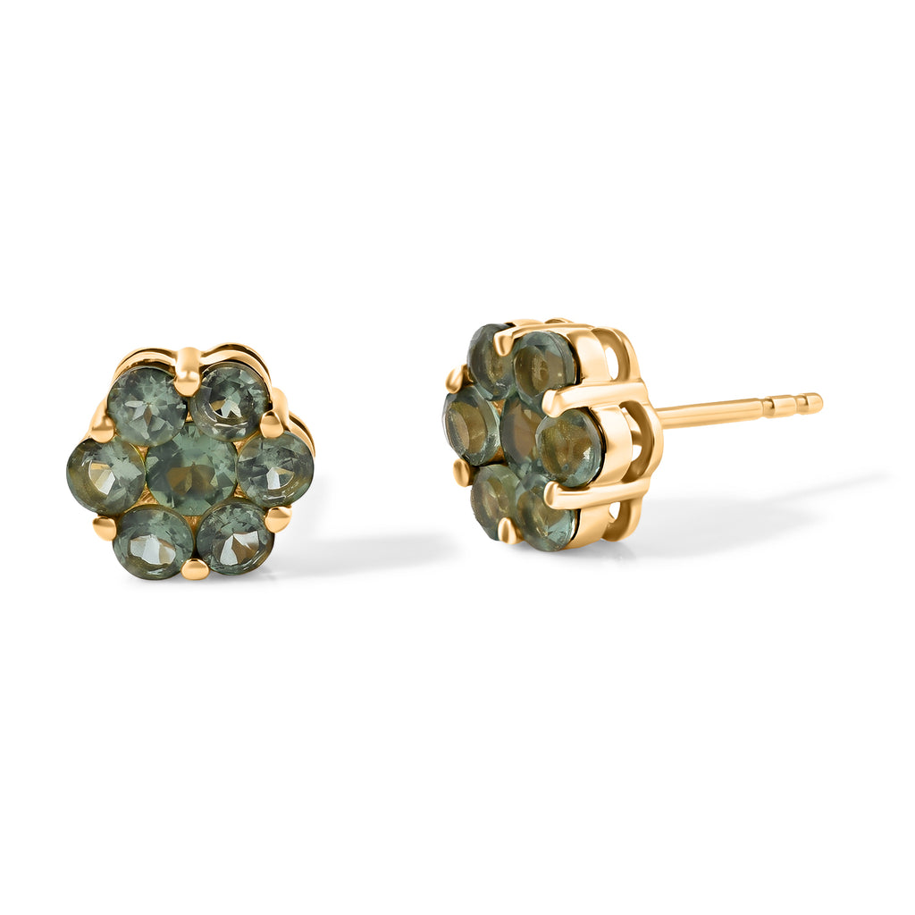D'Joy Natural Green Apatite Cluster Earring Sterling Silver  1.786  Ct._8675461
