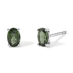 D'Joy Natural Green Apatite Solitaire Stud Push Post Earring in Platinum OverlaySterling Silver  0.880  Ct._8675476
