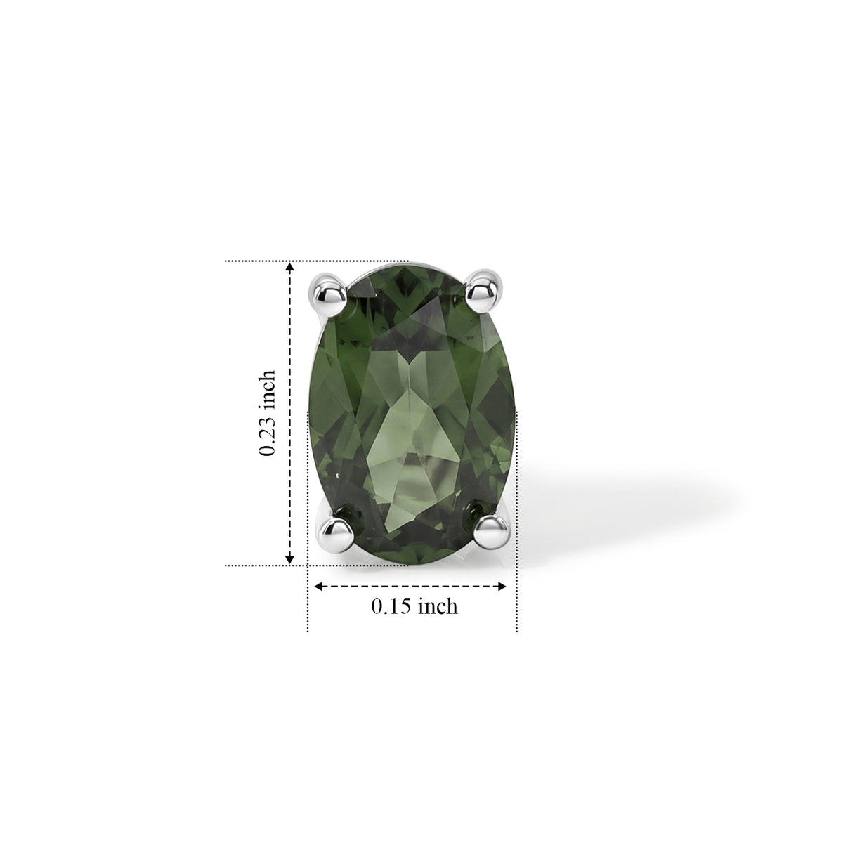 D'Joy - Natural Green Apatite Solitaire Stud Push Post Earring in Platinum Overlay Sterling Silver V32760477 5