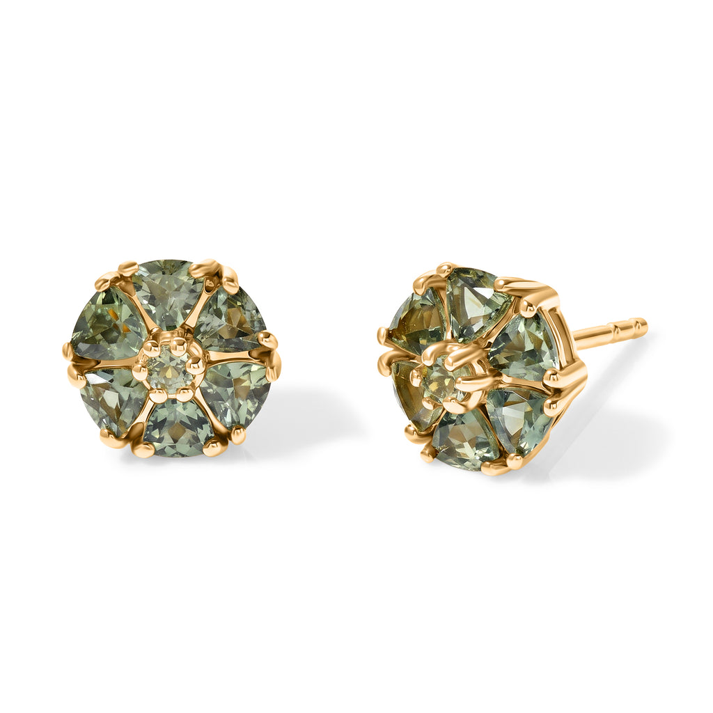 D'Joy Natural Green Apatite Solitaire Stud Push Post Earring Sterling Silver  1.600  Ct._8675477