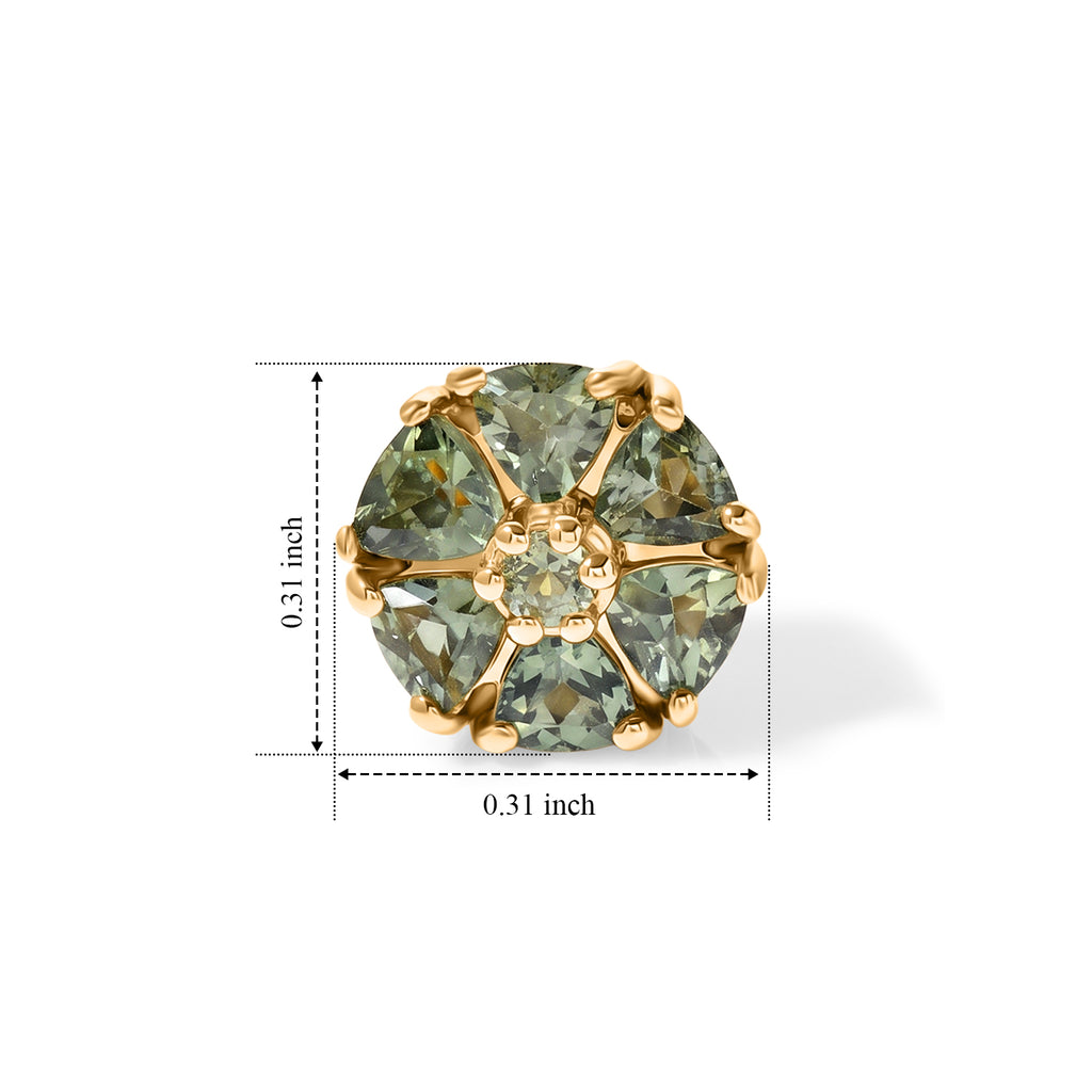 D'Joy Natural Green Apatite Solitaire Stud Push Post Earring Sterling Silver  1.600  Ct._8675477_5