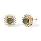 D'Joy Natural Green Apatite, White Zircon Solitaire Stud Push Post Earring Sterling Silver  1.124  Ct._8675504