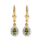 D'Joy Natural Green Apatite, White Zircon Earring Sterling Silver  0.930  Ct._8675508