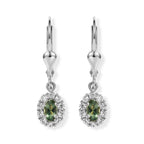 D'Joy Natural Green Apatite, White Zircon Earring in Platinum OverlaySterling Silver  0.930  Ct._8675514
