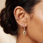 D'Joy Natural Green Apatite, White Zircon Earring in Platinum OverlaySterling Silver  0.930  Ct._8675514_2