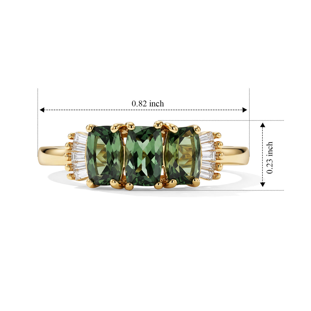 D'Joy Natural Green Apatite, White Diamond 3 Stone Ring Sterling Silver  0.923  Ct._8675521_5