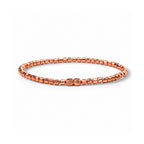 Italian Made - Stretchable Chain Bracelet (Size - 6.75) in Rose Gold Plated Sterling Silver_8675535