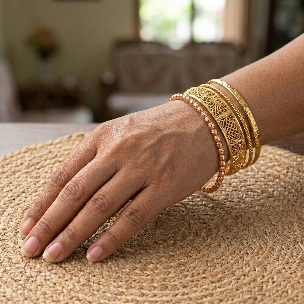 Italian Made - Stretchable Chain Bracelet (Size - 6.75) in Rose Gold Plated Sterling Silver V32519636 2