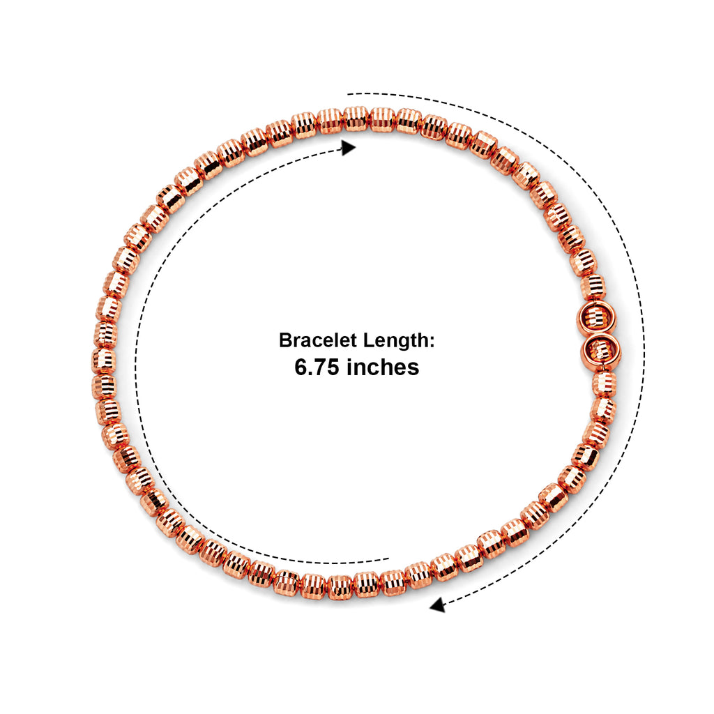 Italian Made - Stretchable Chain Bracelet (Size - 6.75) in Rose Gold Plated Sterling Silver_8675535_5