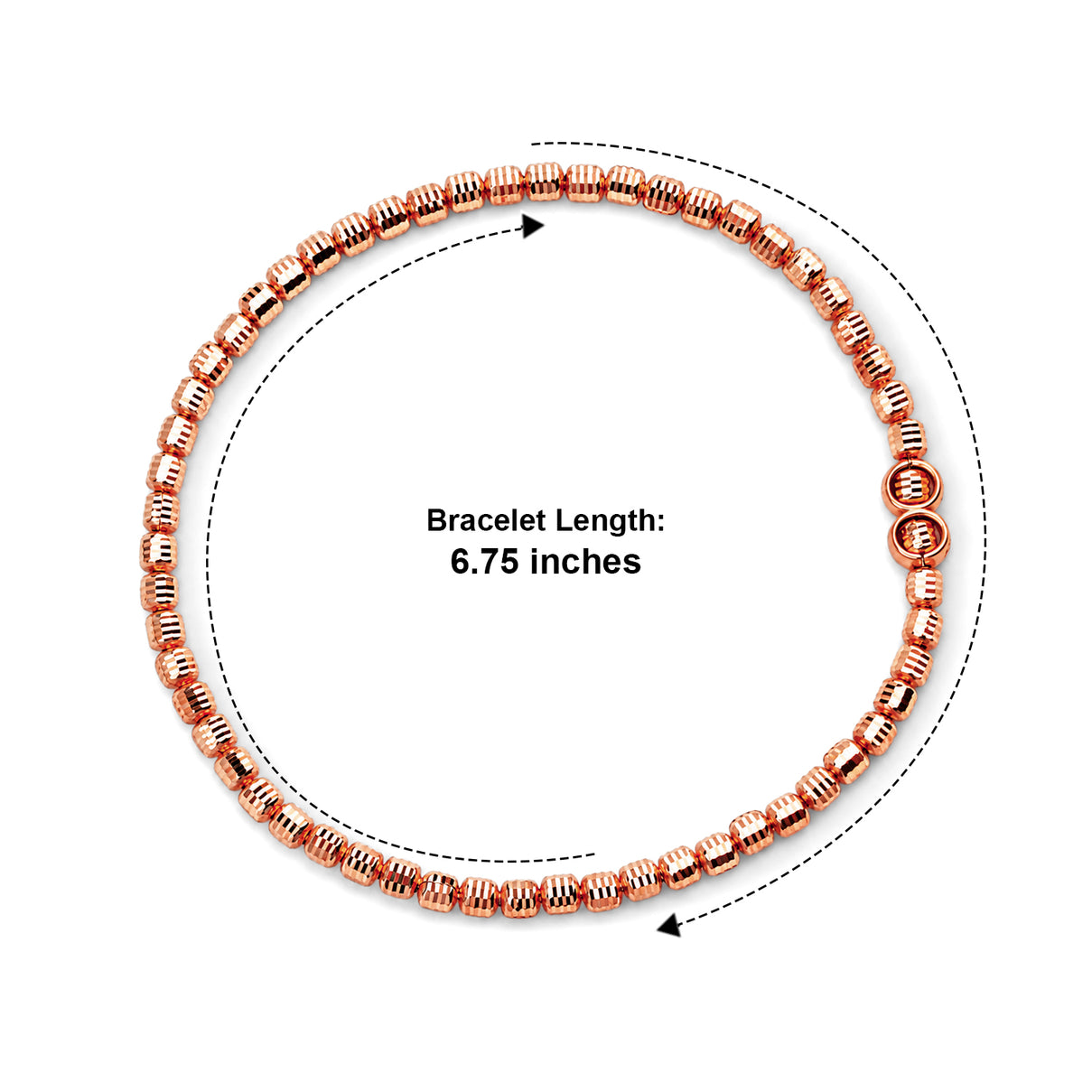 Italian Made - Stretchable Chain Bracelet (Size - 6.75) in Rose Gold Plated Sterling Silver V32519636 5
