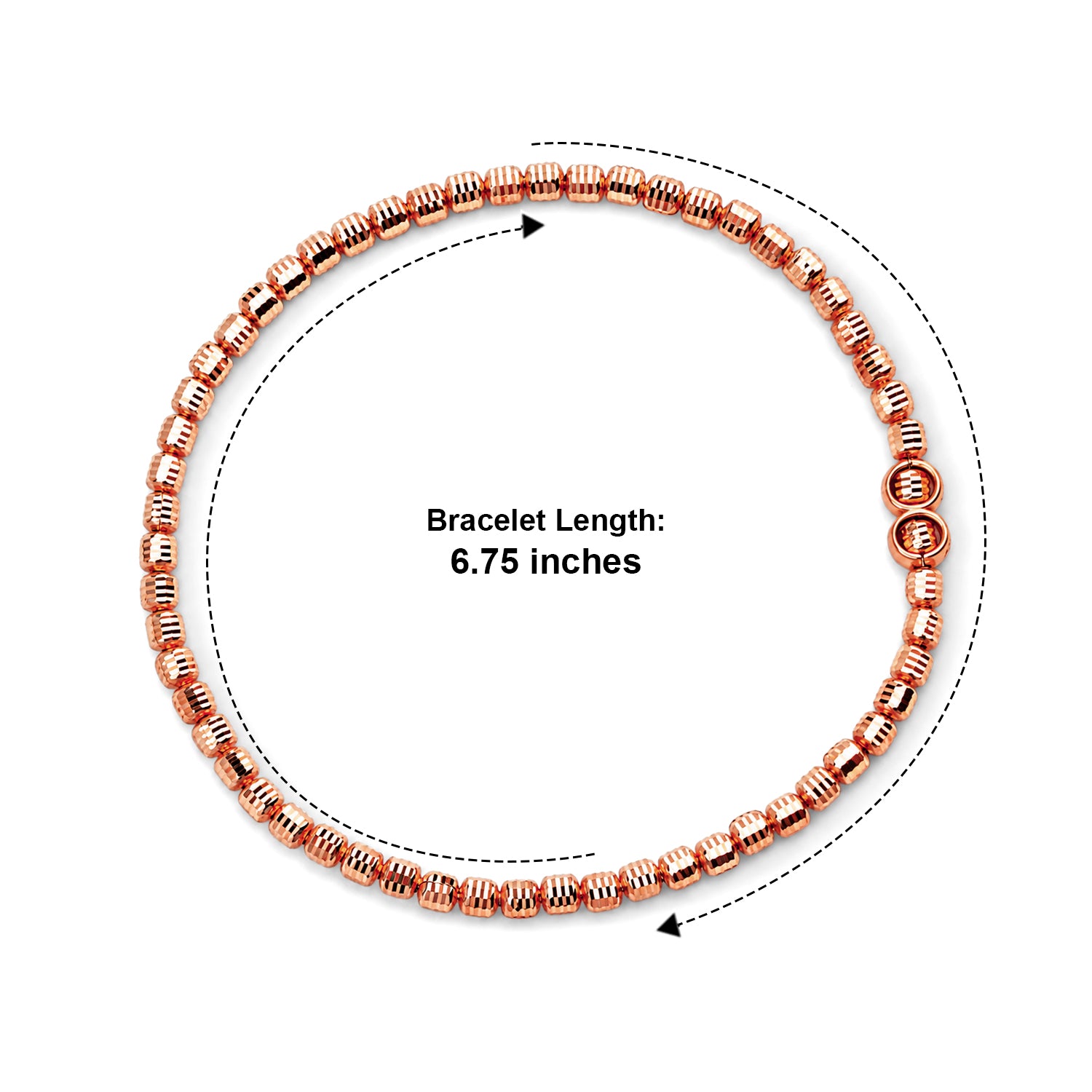 Italian Made - Stretchable Chain Bracelet (Size - 6.75) in Rose Gold Plated Sterling Silver V32519636 5