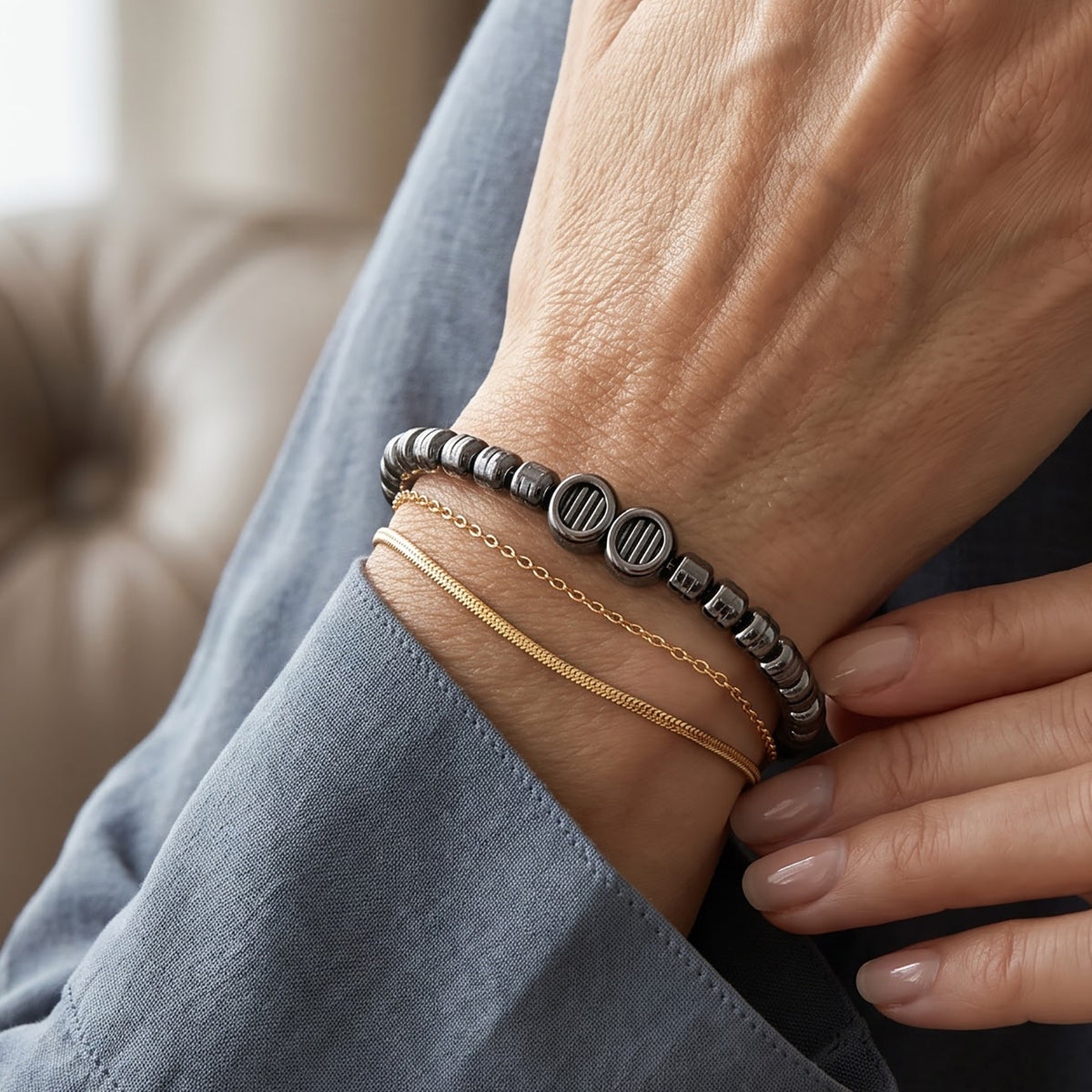Stretchable Chain Bracelet (Size - 6.75) V32521729 2