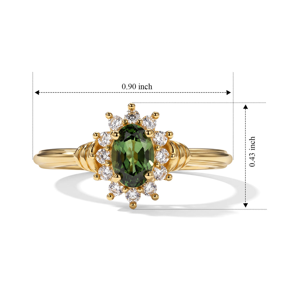 D'Joy Natural Green Apatite, White Zircon Main Stone With Surrounding Stone Ring Sterling Silver  0.721  Ct._8675544_5
