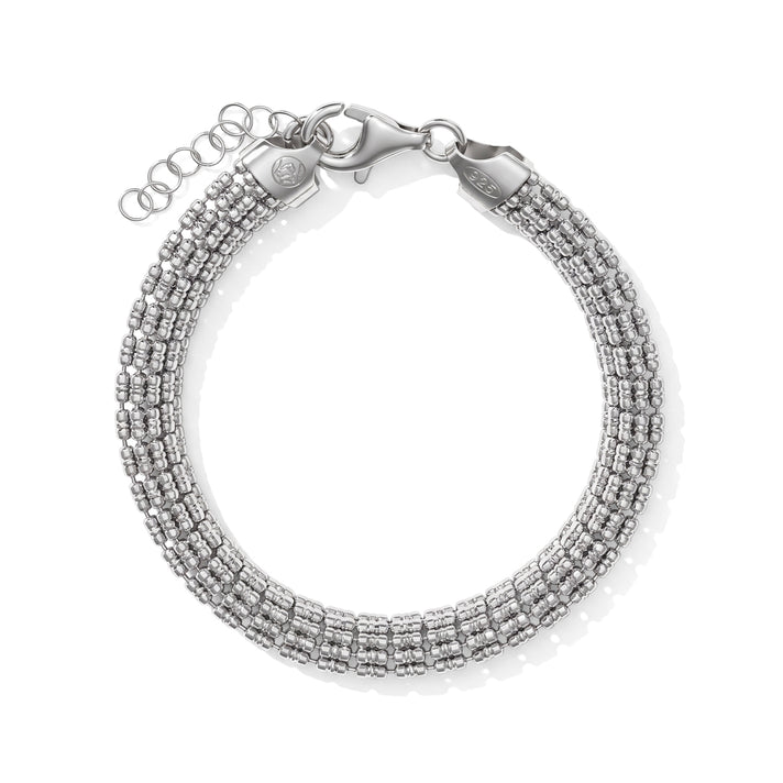 Rhodium Overlay Sterling Silver Bracelet (Size - 7+1 Ext) 8675555 1