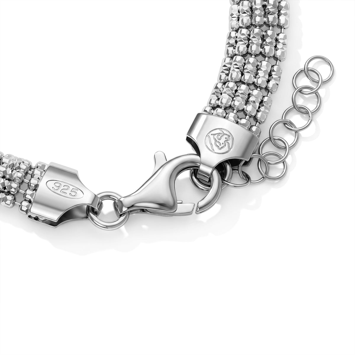 Rhodium Overlay Sterling Silver Bracelet (Size - 7+1 Ext) 8675555 1