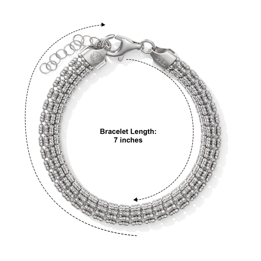 Rhodium Overlay Sterling Silver Bracelet (Size - 7+1 Ext)_8675555_2