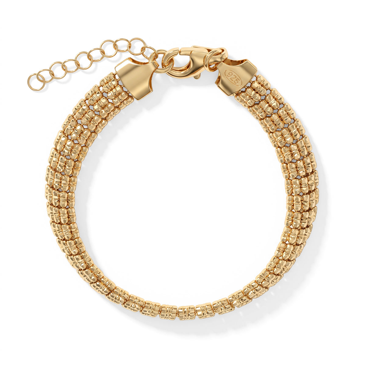 Vicenza Close Out- Yellow Gold Plated Sterling Silver Bracelet (Size - 7+1 Ext).Silver Wt 9.30 Gms V32734352 0
