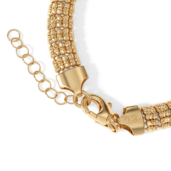 Vicenza Close Out- Yellow Gold Plated Sterling Silver Bracelet (Size - 7+1 Ext).Silver Wt 9.30 Gms V32734352 2