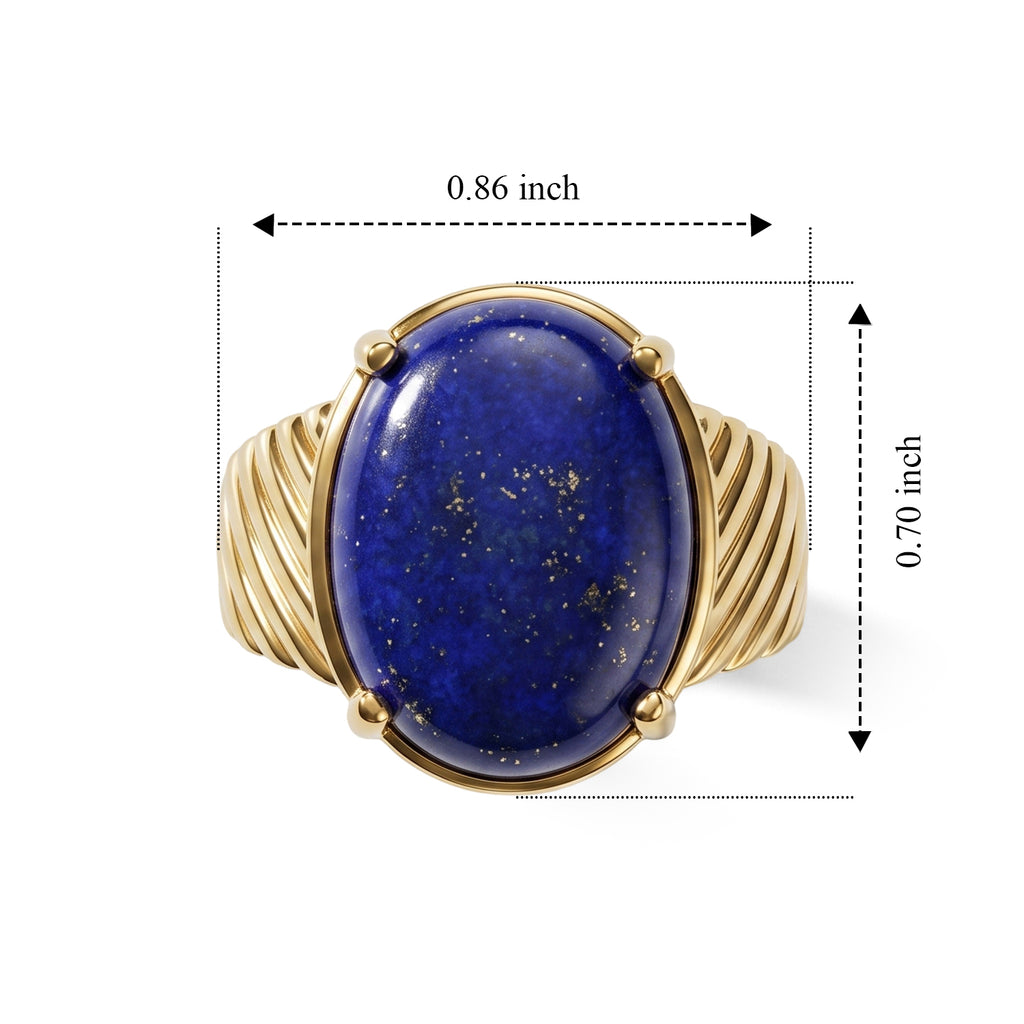 EverTrue - Lapis Lazuli Solitaire Ring in Yellow Gold Tone 11.33 Ct._8676194_5