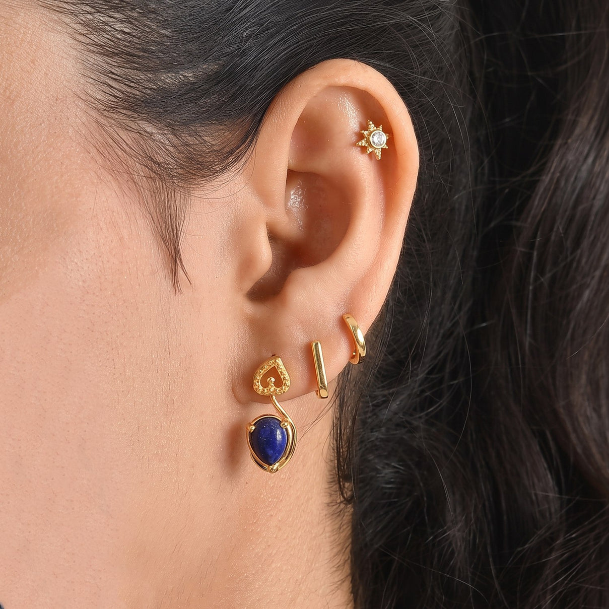EverTrue - Lapis Lazuli Earring in Yellow Gold Tone 3.10 Ct. V32516256 3