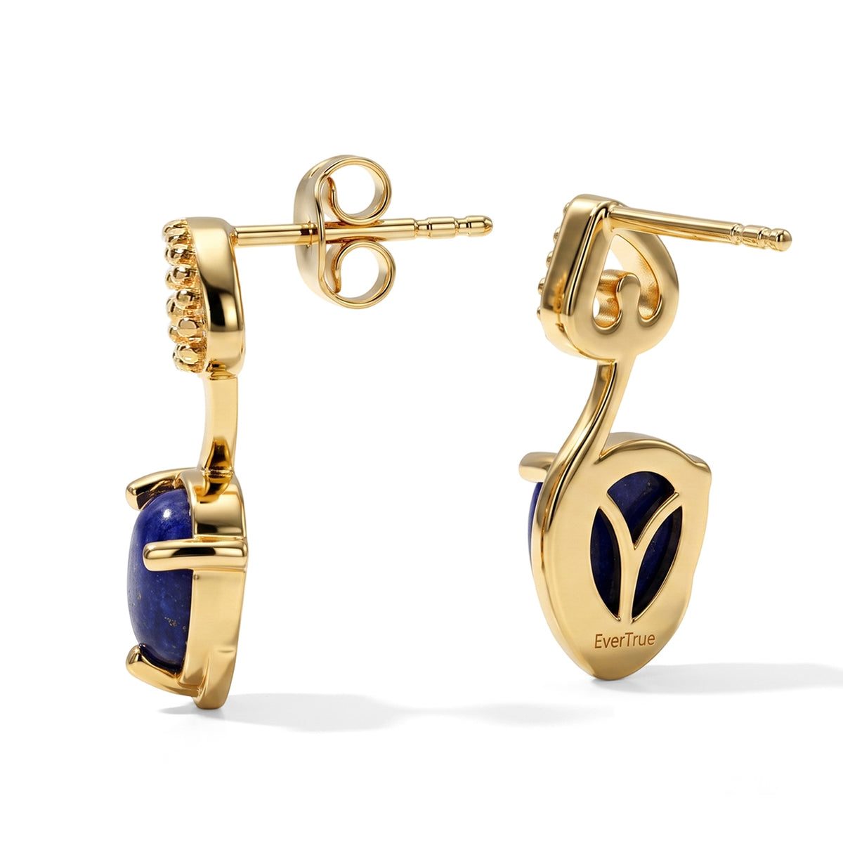 EverTrue - Lapis Lazuli Earring in Yellow Gold Tone 3.10 Ct. V32516256 4