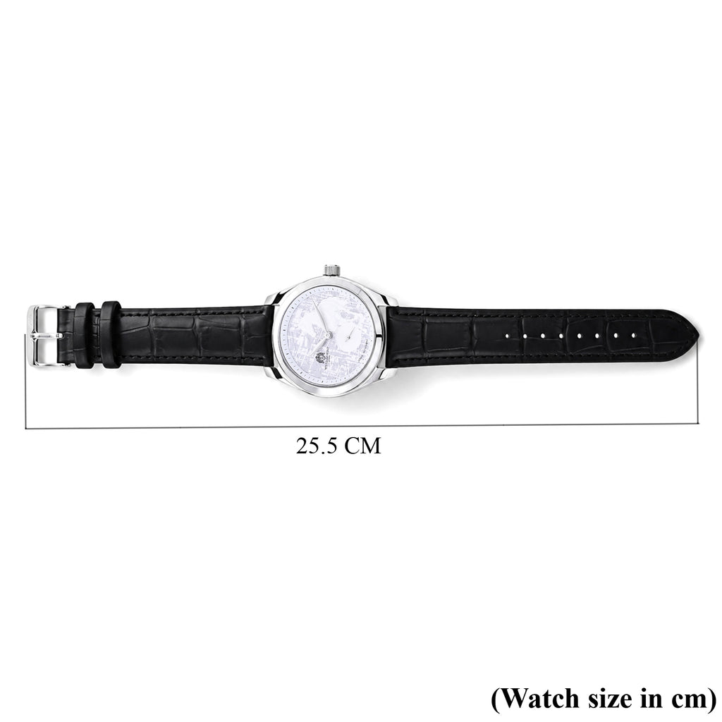 William Hunt Relief Horse Miyota 1L45 Japan Movement 5ATM WR Silver Hydraulic Meteorite Dial & IPS Plating 304 Stainless Steel Case Mens Watch with Black Leather Strap_8676359_6