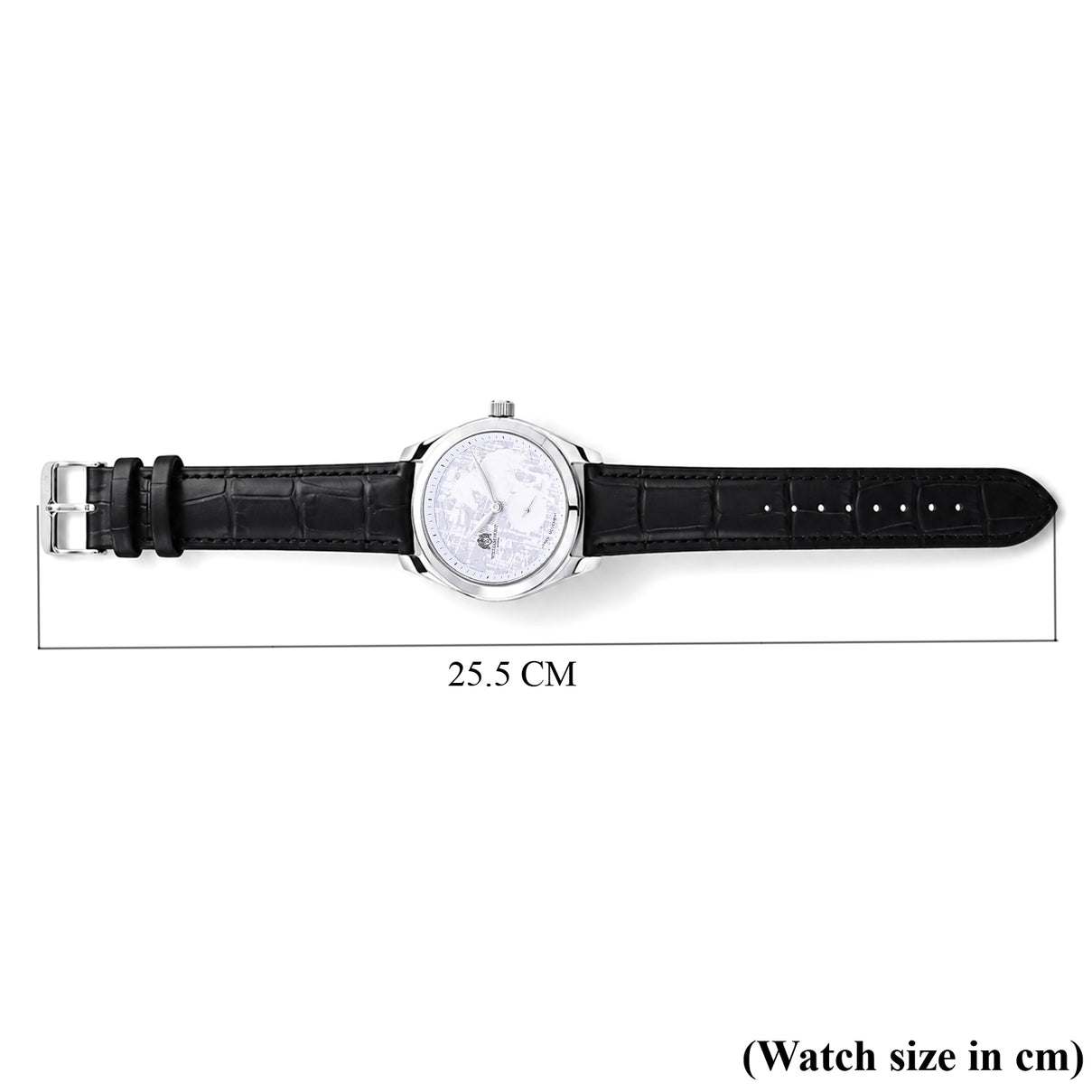 William Hunt Relief Horse Miyota 1L45 Japan Movement 5ATM WR Silver Hydraulic Meteorite Dial &amp; IPS Plating 304 Stainless Steel Case Mens Watch with Black Leather Strap 8676359 7
