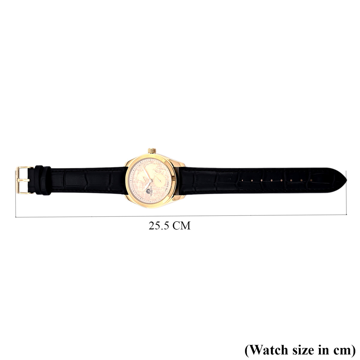 William Hunt Relief Horse Miyota 1L45 Japan Movement 5ATM WR Gold Hydraulic Meteorite Dial &amp; IPG Plating 304 Stainless Steel Case Mens Watch with Black Leather Strap 8676363 7